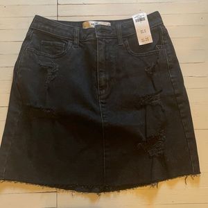 Black, Distressed, Jean skirt